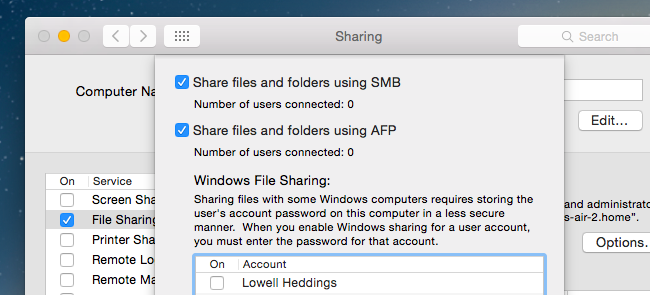 Sharing Folder OS X to Windows