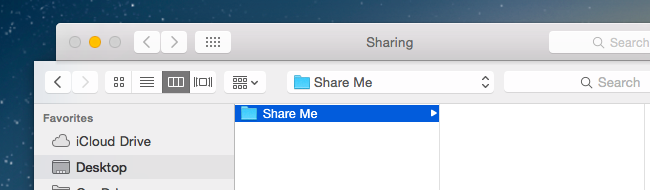 Выбор папки Shared Folder OS X to Windows