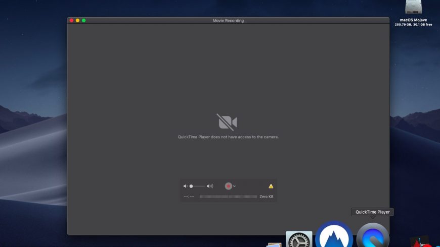 macOS-Mojave-QuickTime-Player-no-camera-permission
