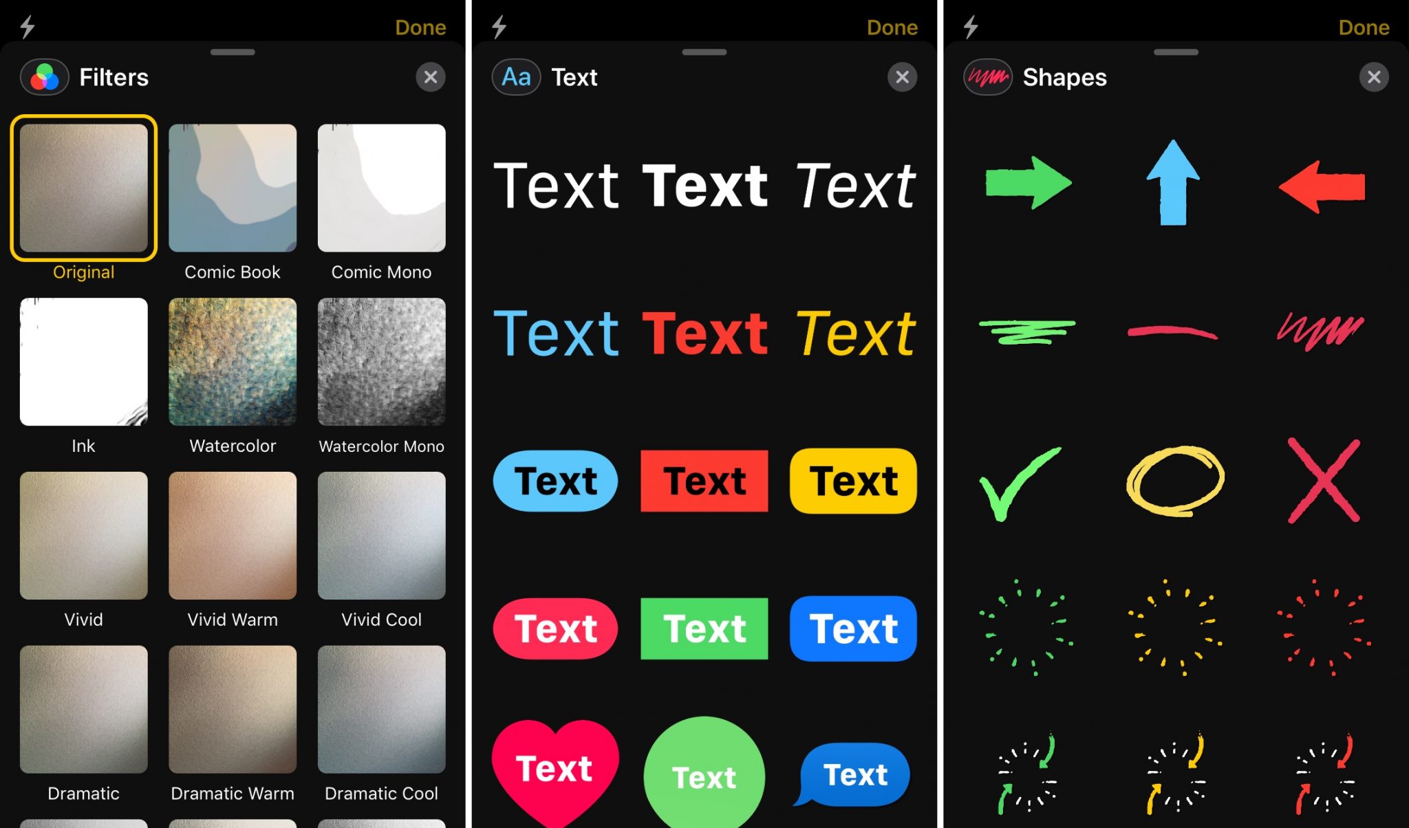 iMessage-Filters-Text-Shapes