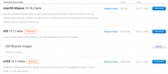 Dev-Center-iOS-12.1.1-tvOS-12.1.1-macOS-Mojave-10.14.2-updates