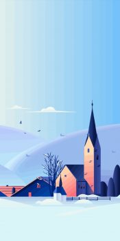 snow-illustration-church-winter-backbroung-iphone-wallpaper-ongliong11-768×1536