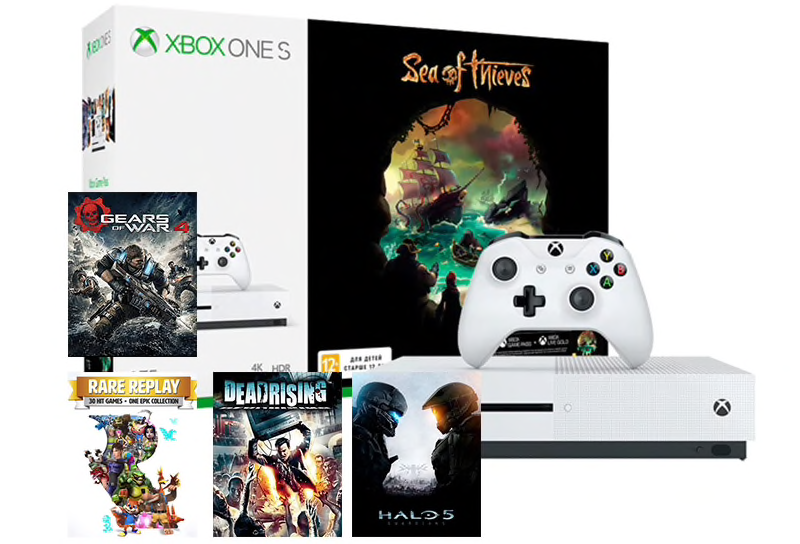 Xbox-One-S-1-Sea-of-Thieves-Halo-5-Gears-of-Wars-4-Rare-Replay-Dead