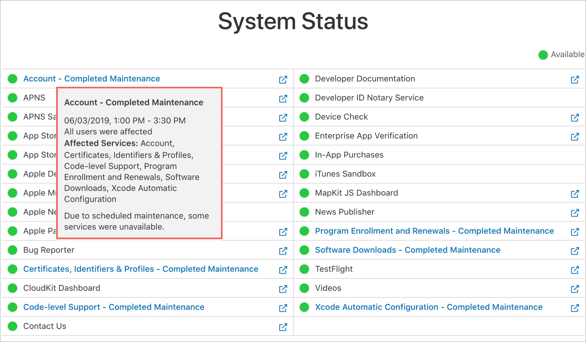Developer-Apple-System-Status