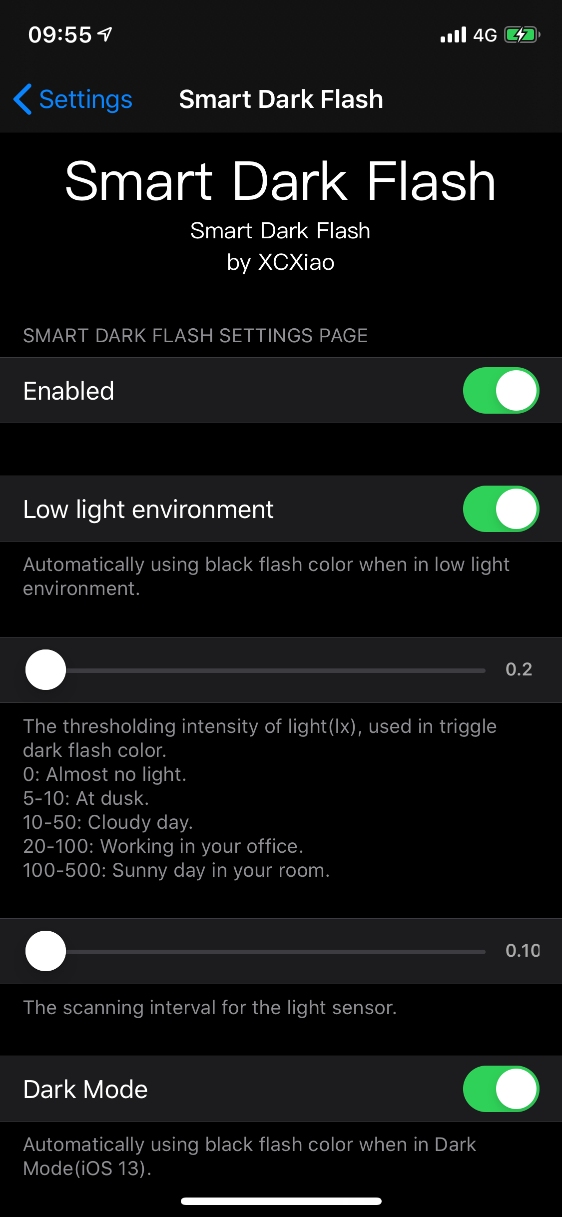 Smart Dark flash_settings