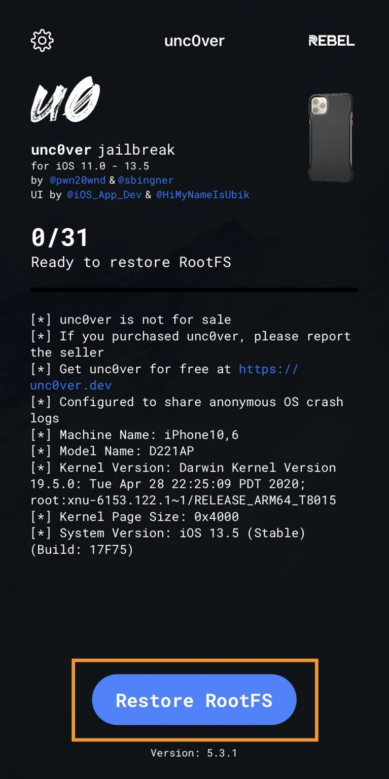 uninstall-unc0ver-restore-rootfs-button-767×1536