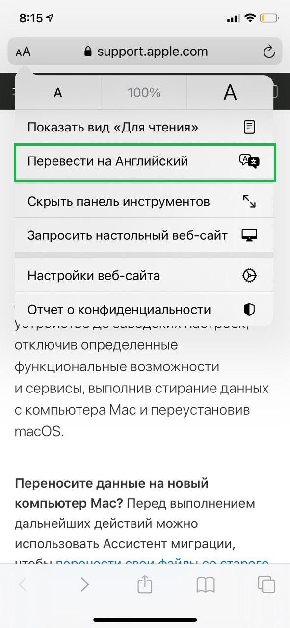 Как перевести страницы в Safari в iOS 14 (3)