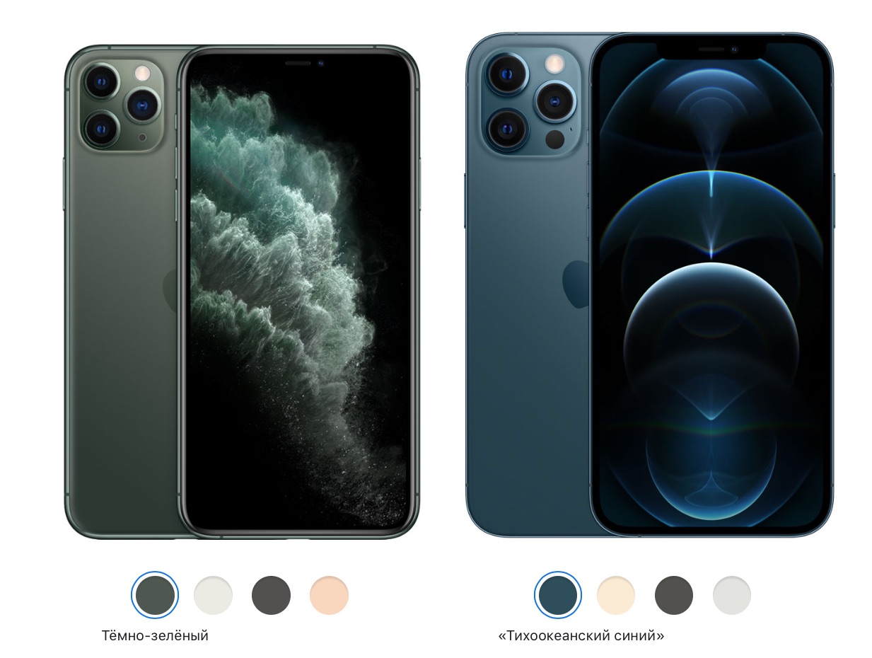 цвета iPhone 11 Pro max и iphone 12 pro max