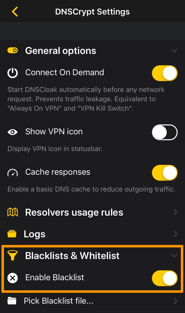 DNSCloak-Enable-Blacklist