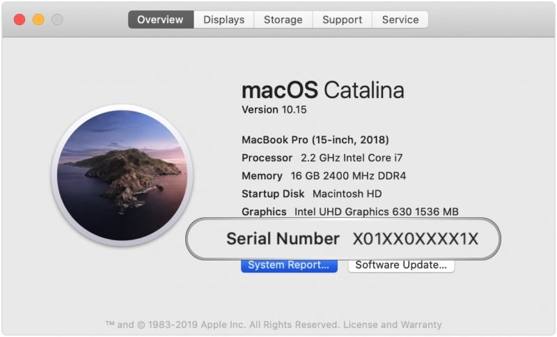 macOS-Catalina-serial-number