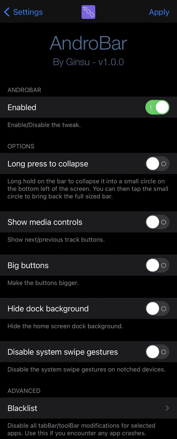 Add Android Style Menu to Your iPhone with AndroBar Tweak