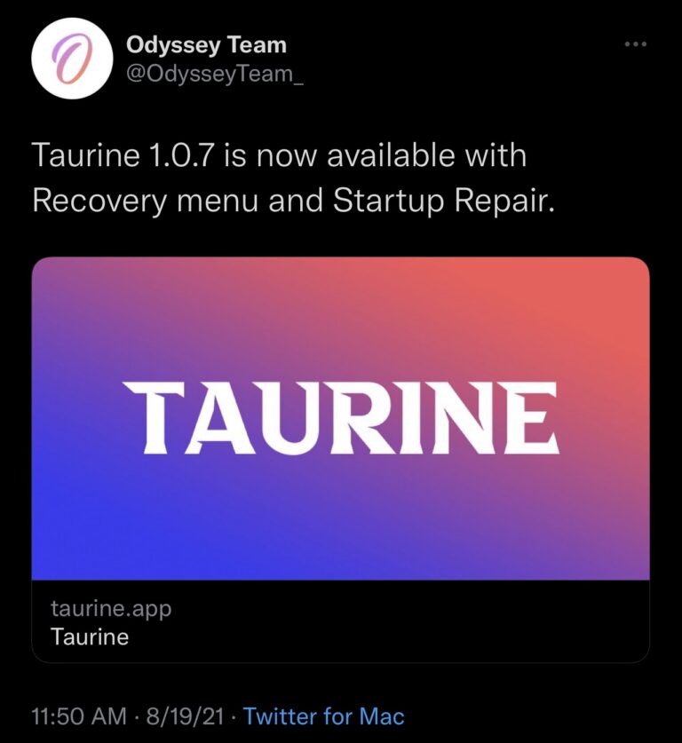 Taurine-1.0.7-Released-768×837