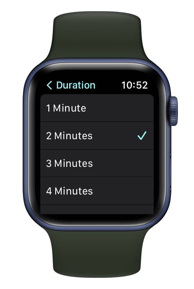 Adjust mindfulness session on Apple Watch