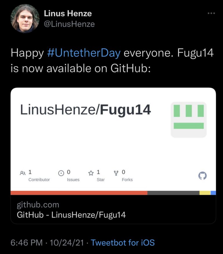 Linus-Henze-untether-release-Fugu14-768×876