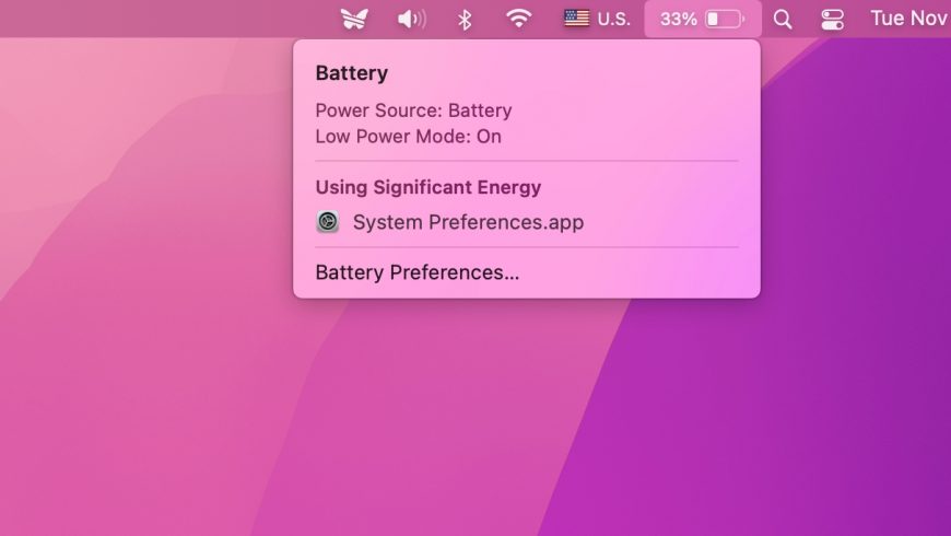 Apple-macOS-Monterey-Battery-menu-Low-Power-Mode-turned-on