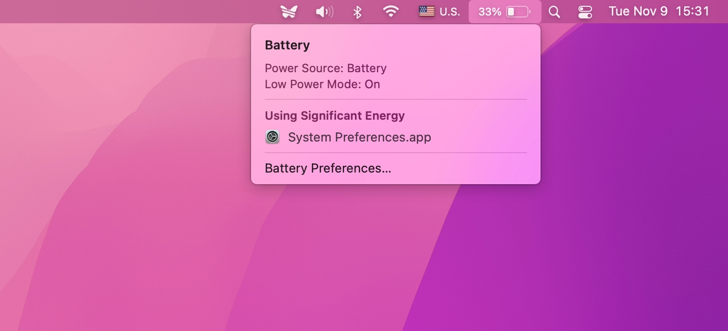 Apple-macOS-Monterey-Battery-menu-Low-Power-Mode-turned-on