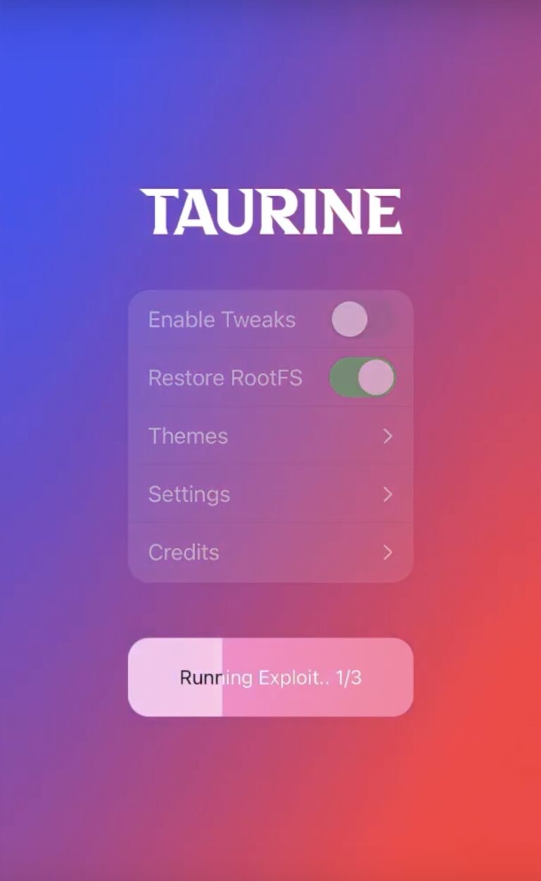 Taurine-Runs-Exploit-rootFS-restore-Progress-768×1249