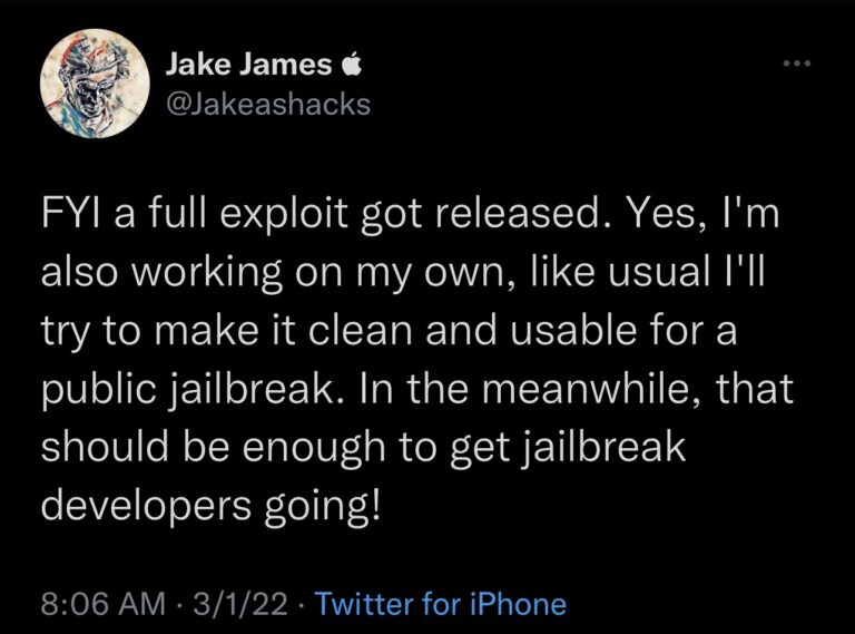 Jake-James-Working-on-iOS-15.1.1-Exploit-768×569