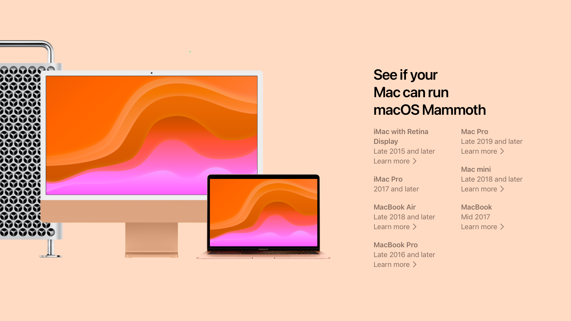 Какие устройства будут поддерживаться macOS 13
