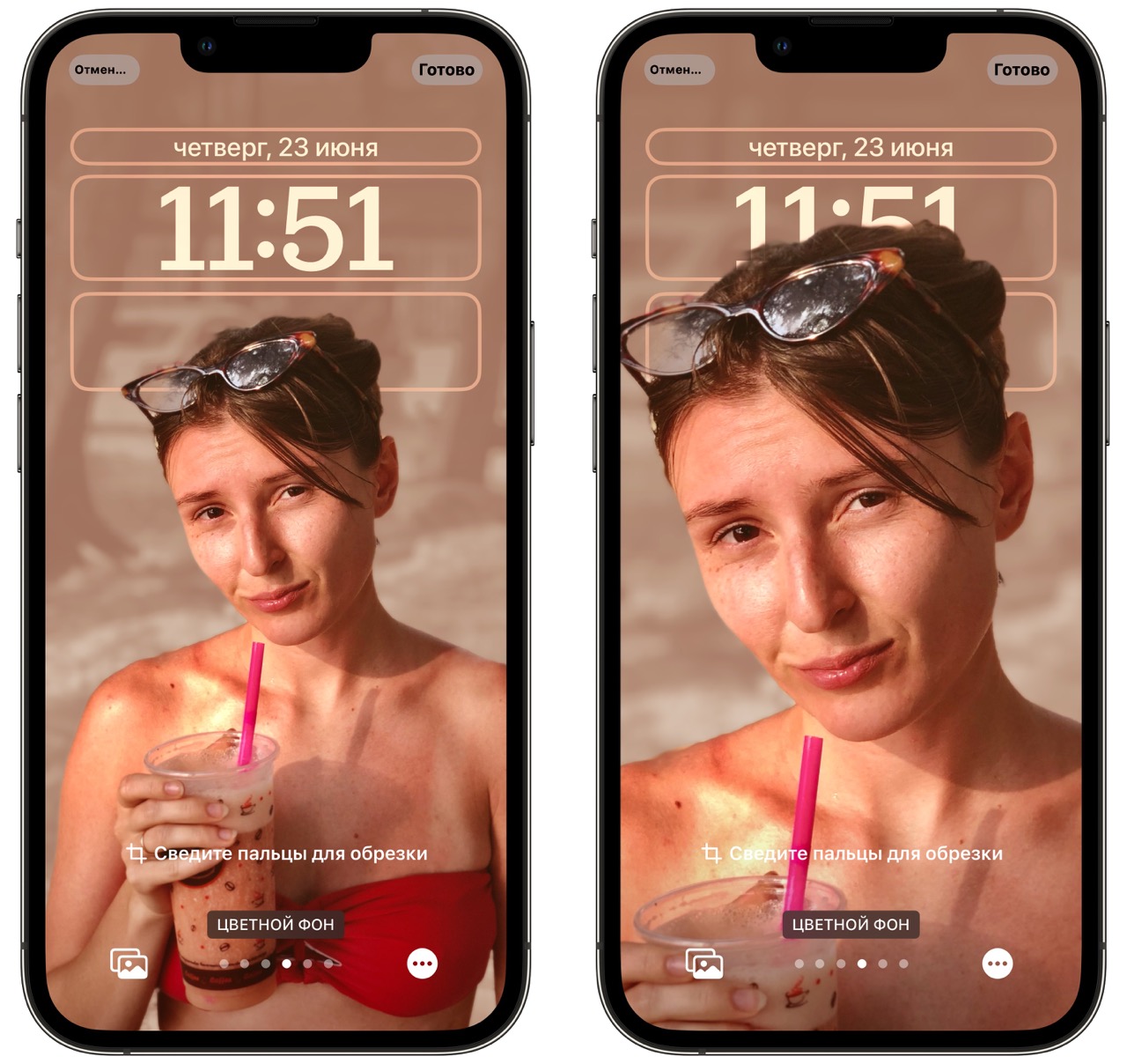 масштабирование фото на экране блокировки ios 16 beta 2 Large