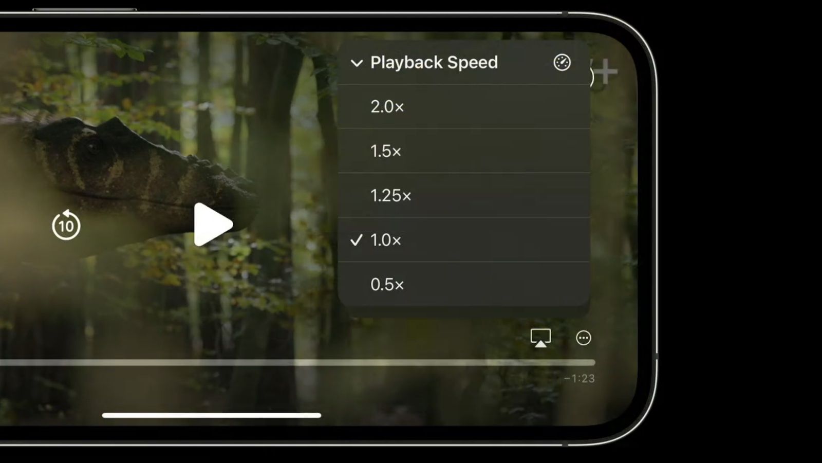 В iOS 16 сторонние приложения, использующие видеоплеер Apple, смогут добавлять меню выбора скорости воспроизведения
