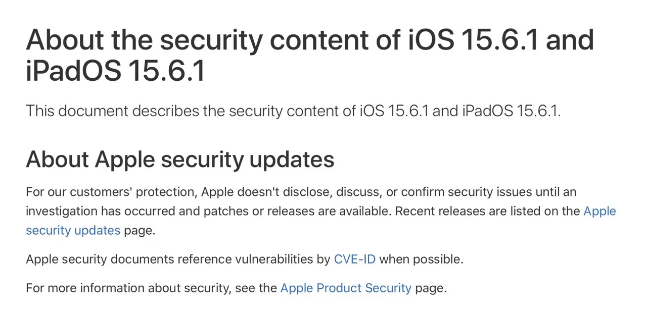 Обновление iOS 15.6.1 и iPadOS 15.6.1 Large