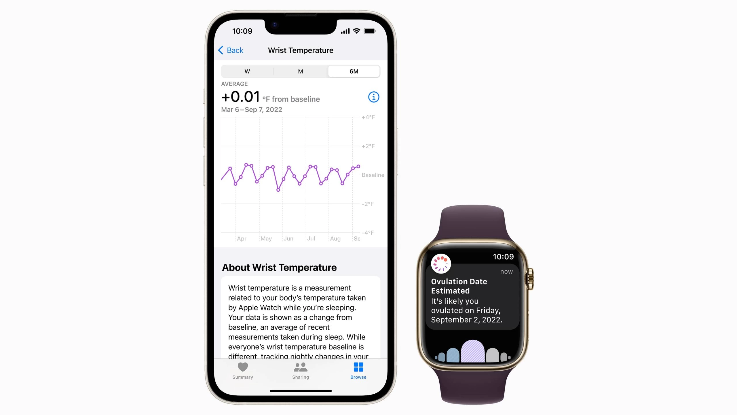 Apple-Watch-Series-8 модели 2022 года измерение температуры на iPhone