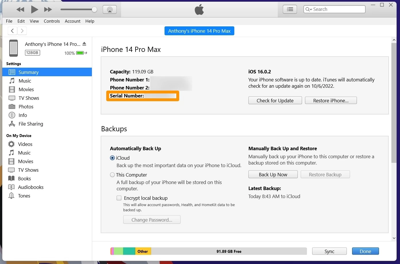 iTunes-Serial-ECID