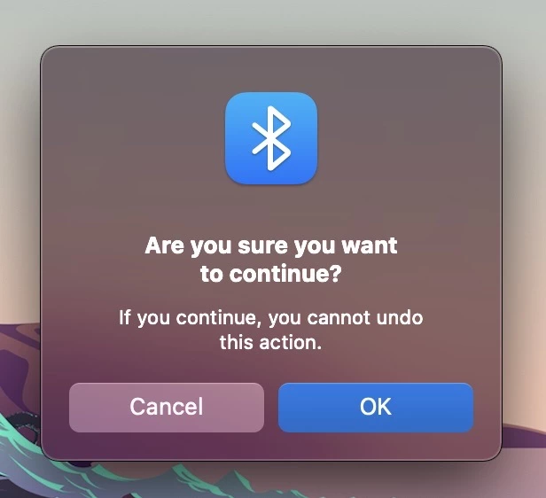 как сбросить настройки блютус модуля на мак