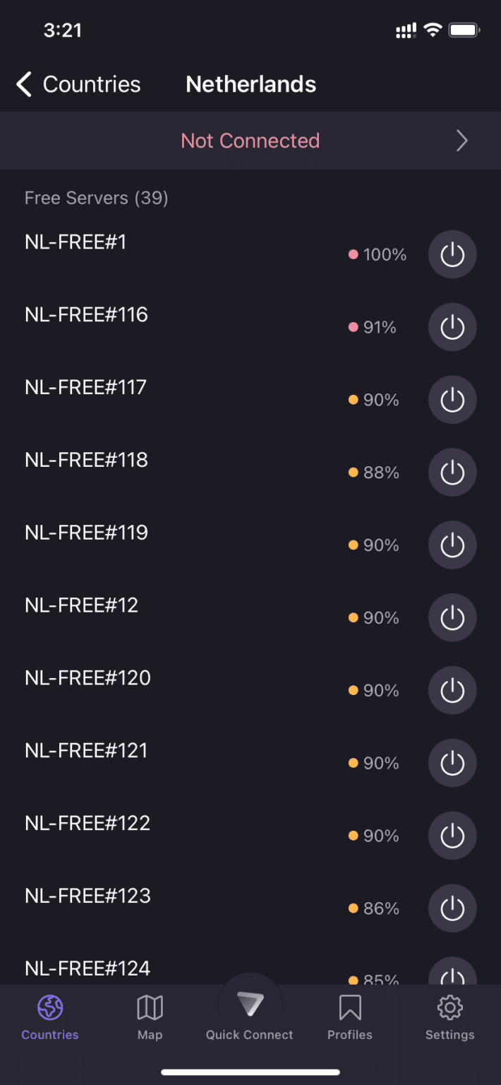 загруженность vpn серверов ios