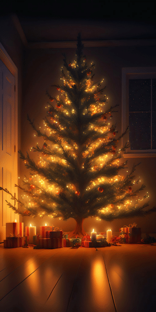 Christmas-tree-candles-iPhone-wallpaper — крупный размер