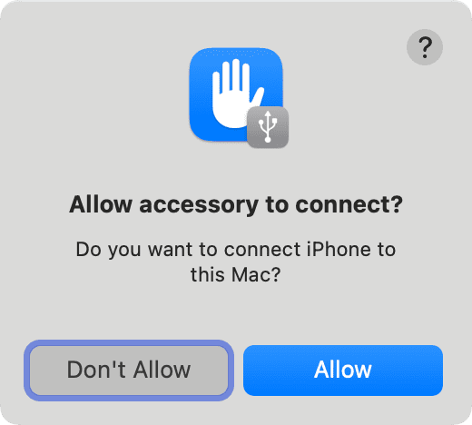 предупреждение о внешнем устройстве мак