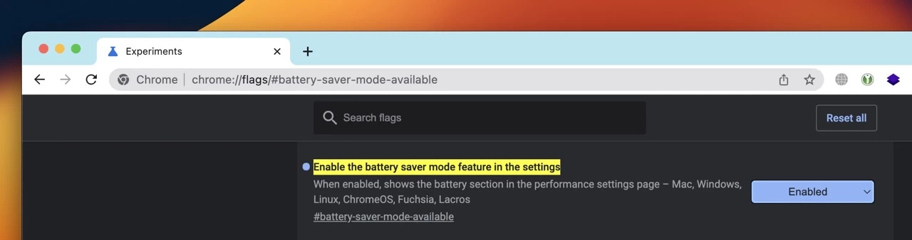 Как включить режим энергосбережения в Chrome — крупный размер