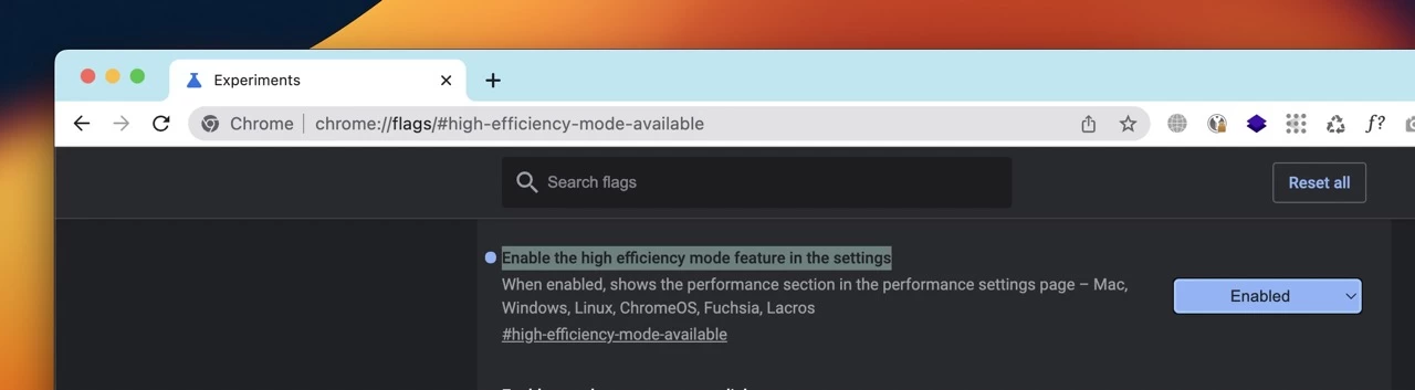 Memory Saver google chrome