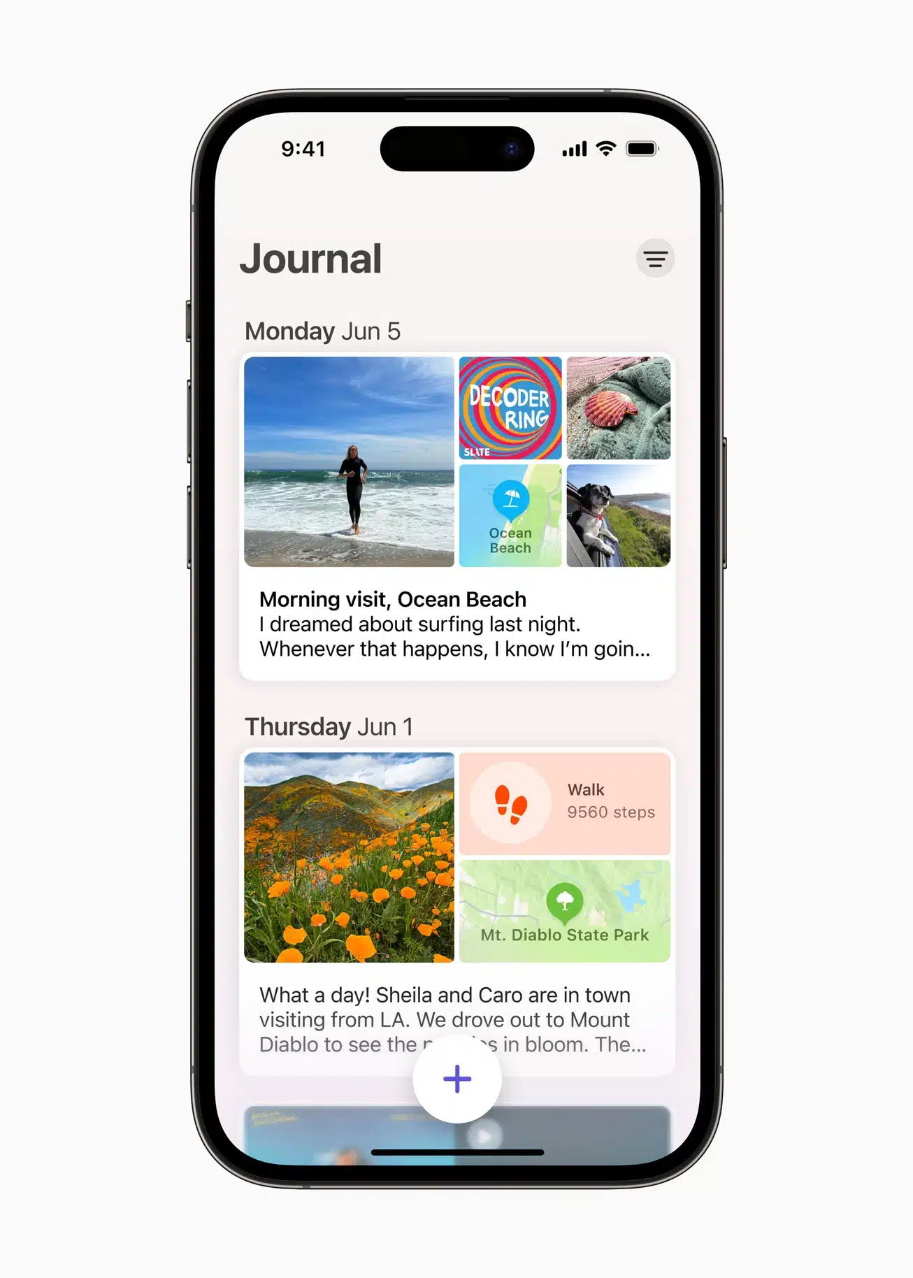iOS 17 Журнал