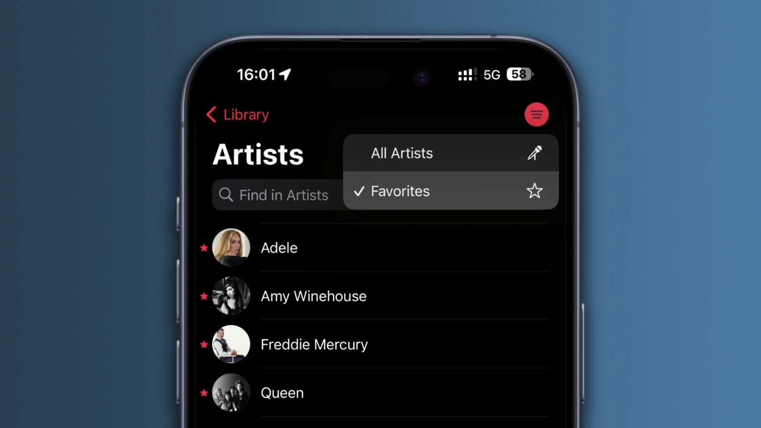 iOS-17-Music-App-Library-Artists-Filter-Menu-Favorites-Selected-1536×864