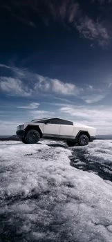 Cybertruck-on-ice-wallpaper-for-iPhone