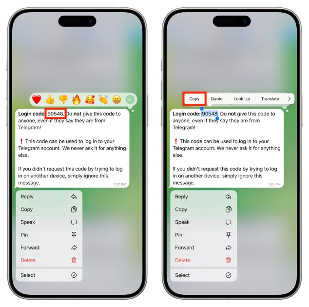Selecting-part-of-Telegram-message-on-iPhone