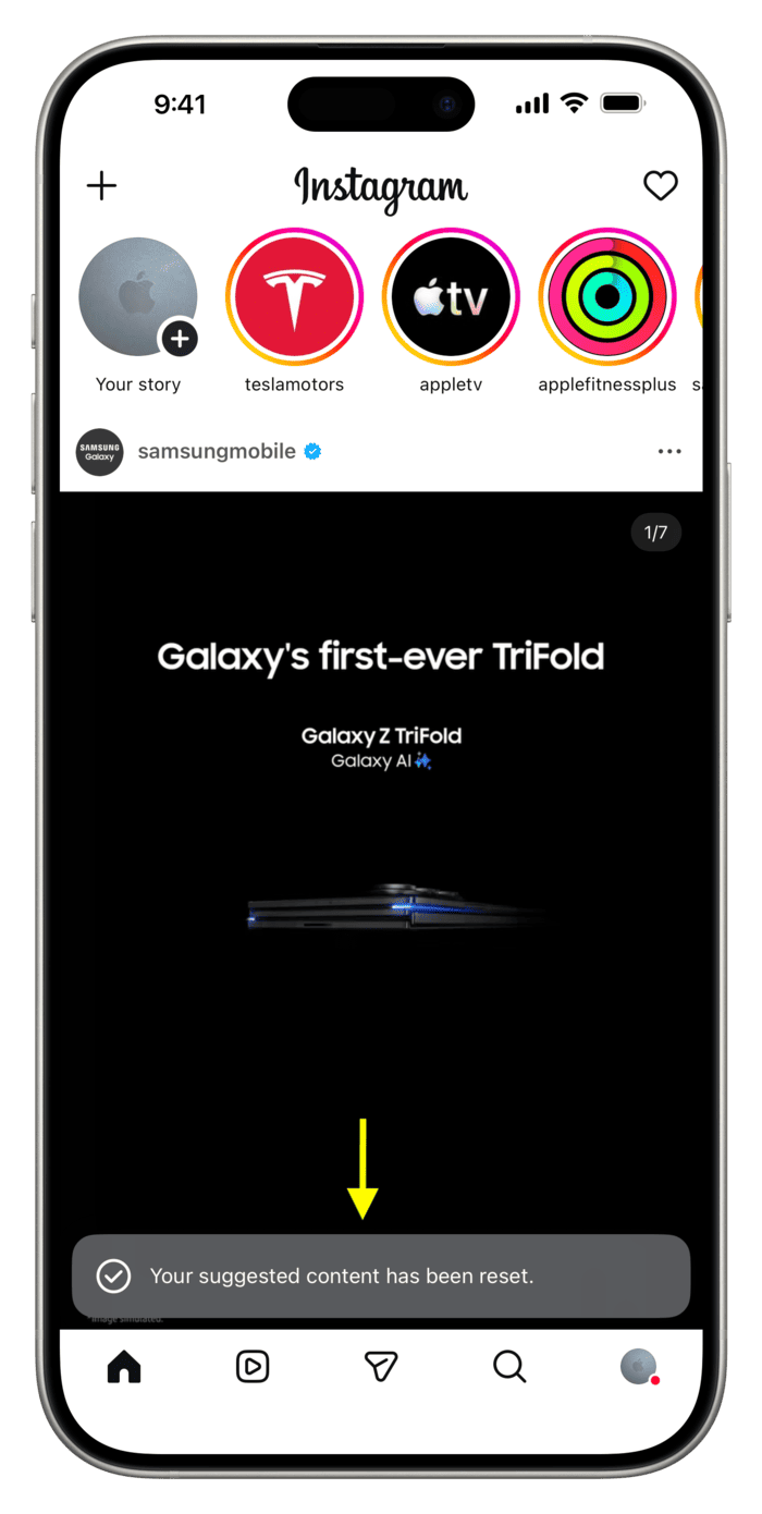Your-suggested-content-has-been-reset-message-in-Instagram